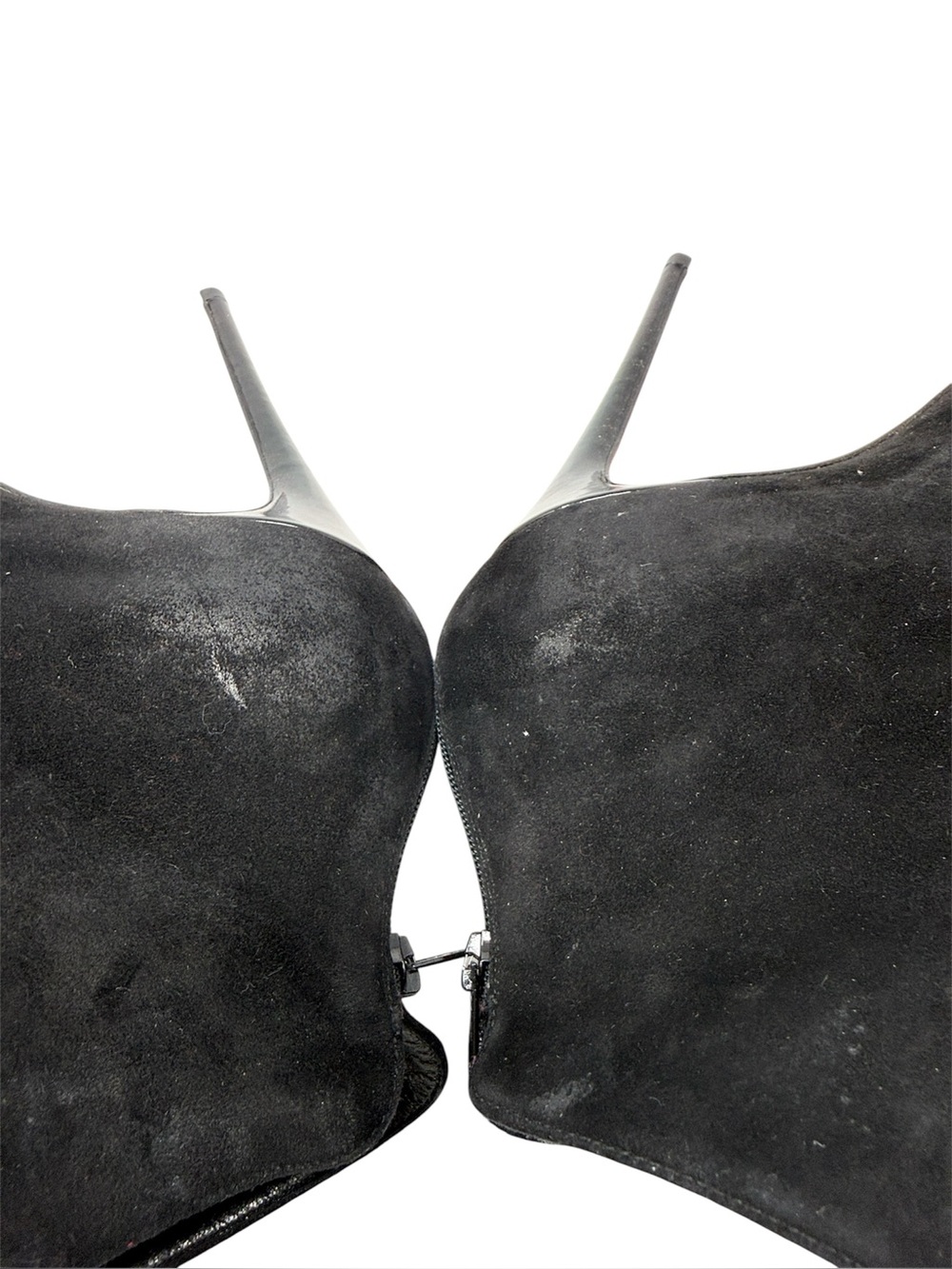 Christian Louboutin Gaetanina Black Leather Suede Almond Toe Ankle Boots Size 40 - Picture 7 of 10